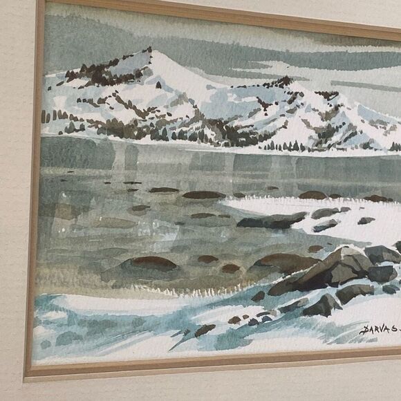 Endre Peter Darvas 10x11 Original Signed Watercolor Art Framed Matted Landscape - Picture 8 of 11